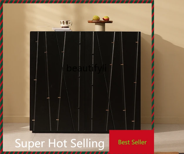 

Solid Wood Sideboard Modern Minimalist Living Room Quiet Style TV Floor Cabinet Storage Entrance Cabinet