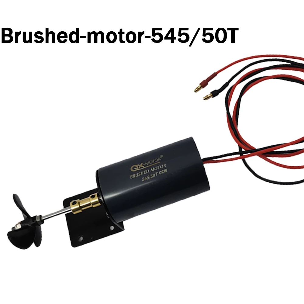 QX-MOTOR 12V 16V 545 50T CW/CCW brush type underwater propeller motor with 20A 30A ESC suitable for nested trawl/duck boat