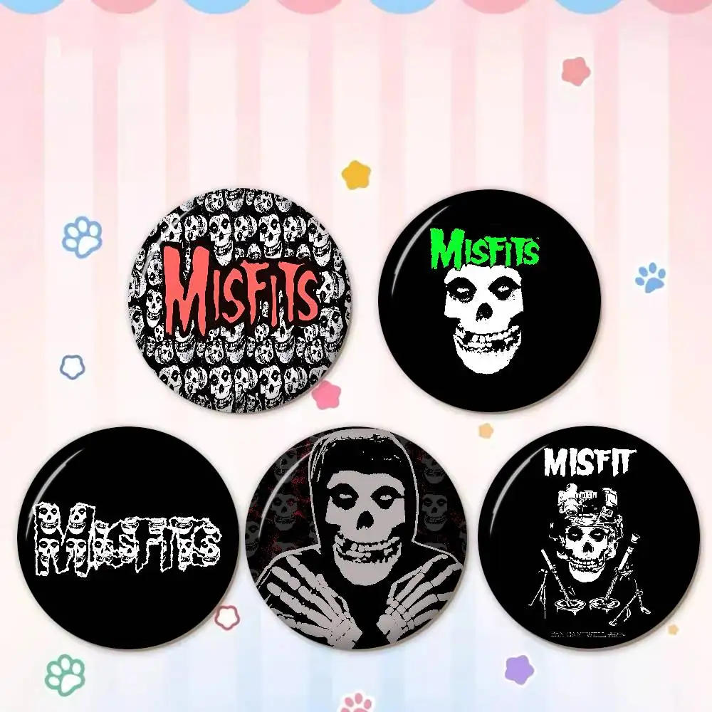 Band Misfits New  Brooches Soft Button Pin Funny Silly Gnarpy on A Skateboard Meme Badge Gamer Collection Gifts