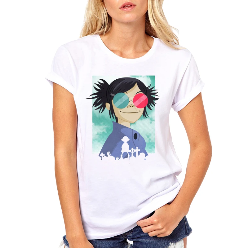 Rock Band ChakaKhan Noodle Murdoc Russel Short Sleeve Gorillaz women T Shirts Ringer Fashion Streetwear t-shirt Clothes