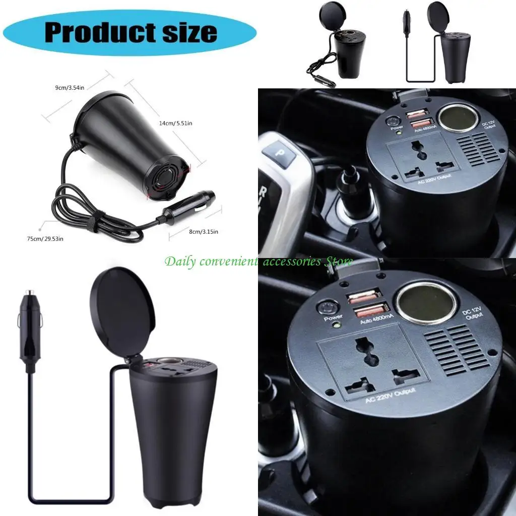 

97QB Versatility 150W Car Inverter Car For Long Journey 50Hz Output