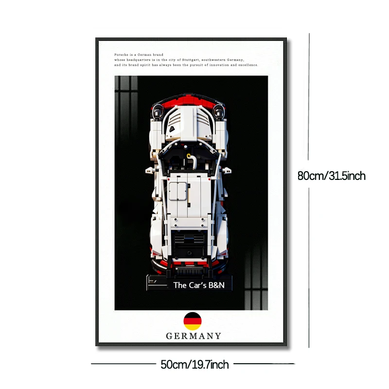 إطار صور جديد صندوق عرض مثبت على الحائط مناسب لـ LEGO 42096 Porsche 911 بنة نموذج سيارة عرض لوحة الحائط #3
