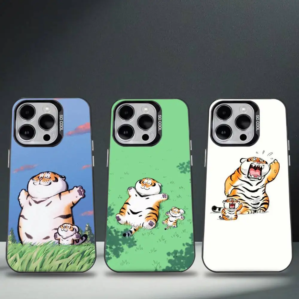 

Funny F-Fat Tiger Phone Case For iPhone 16,15,14,13,12,11,8,7,Pro,Max,Plus,Mini,XS,SE Anti Fall Black Matte Hard