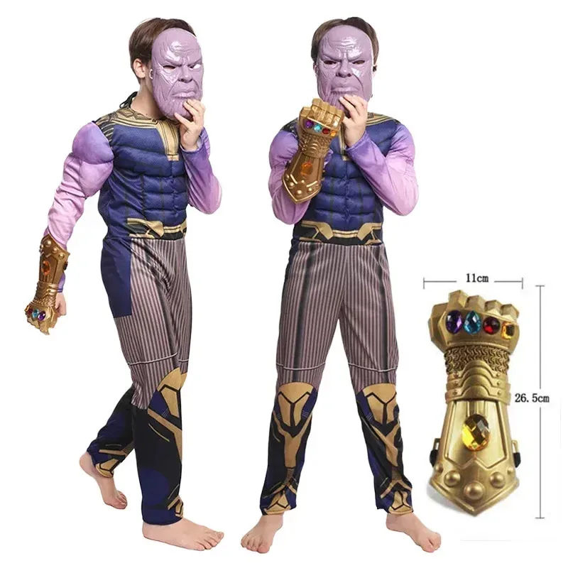 أزياء AAA12 3MINISO Thanos التأثيرية أزياء العضلات الخارقة بدلة أنيمي بدلة الهالوين ملابس أعياد الميلاد للأطفال هدايا