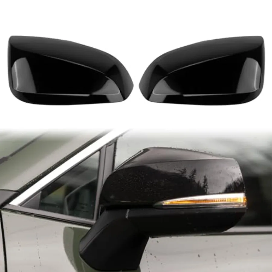 

Glossy Black Direct Replacement Mirror Cover for 2019-2025 Toyota RAV4 XLE XSE and Limited Hybrid Light Model, Directly Replace