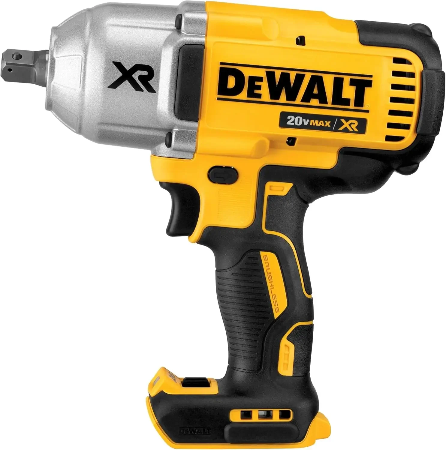 DEWALT 20V MAX XR Бесщеточный ударный гайковерт с высоким крутящим моментом 1/2 дюйма с наковальней для обнаружения, беспроводной, только инструмент (DCF899B)