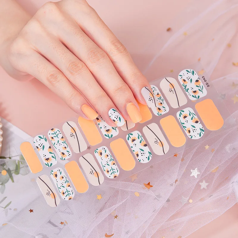 Nail Art Sticker Semi-Uitgeharde Wraps Snelle Gel Soild Gel Wraps Zelfklevende Volledige Cover Gel Nagel Sticker Volledige Cover Manicure Decoratie