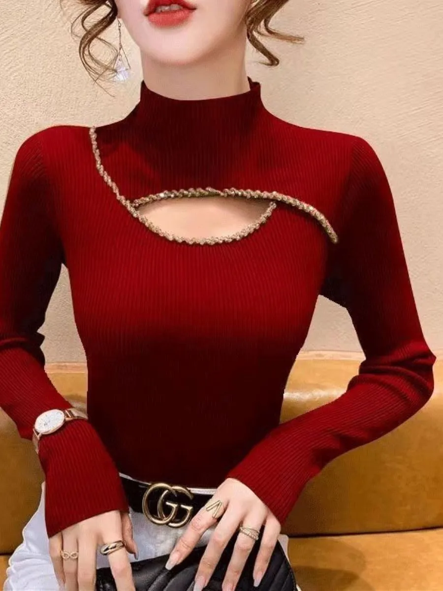 sexy-knitted-hollow-out-heavy-work-2025-new-fashion-high-collar-beaded-top-ensemble-high-quality-bottoming-woolen-pieces-set