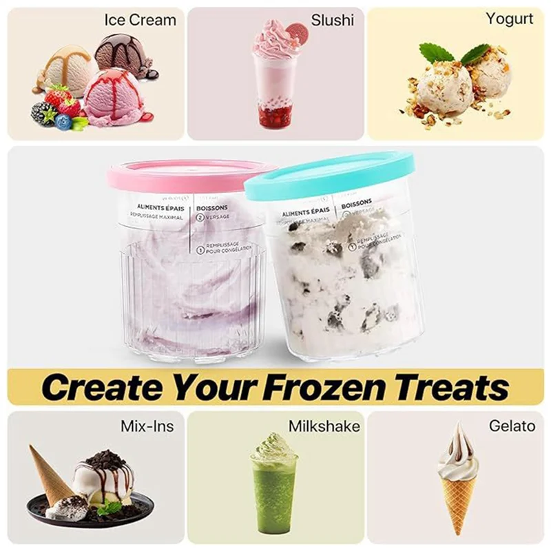 A76G-Copa de helado para Ninja NC500 NC501-reemplazo de contenedor a prueba de fugas y apto para lavavajillas