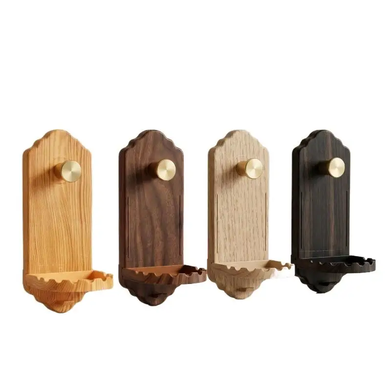 Easy Install Self Adhesive Walnut Wood Wall Hooks No Drilling Hanger for Towel Coat Clothes Robe Ideal for Apartment Home