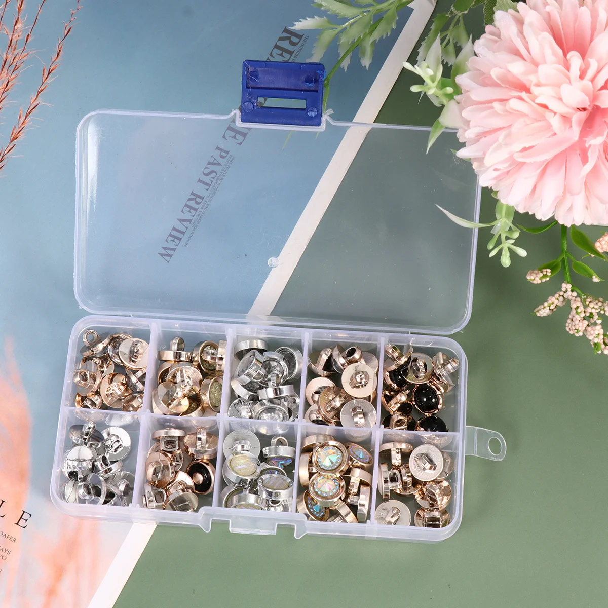 

100pcs Button Set Round Faux Pearl Sewing Buttons For Clothing Fabric Diy Craft Projects Costume Tool Plastic Button Decorative