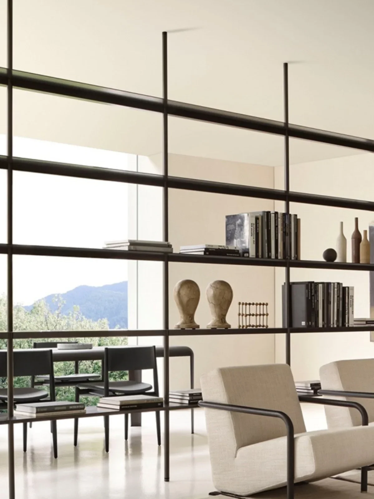 Living room, office, bookshelf, storage rack, floor to floor load-bearing art display rack