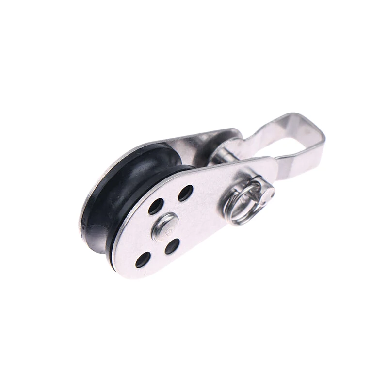 New Block Rope Runner Kayak Boat Parts 25mm 304/316 Stainless Steel Pulley Single Wheel Load Bearing Swivel Lifting Rope Pulley