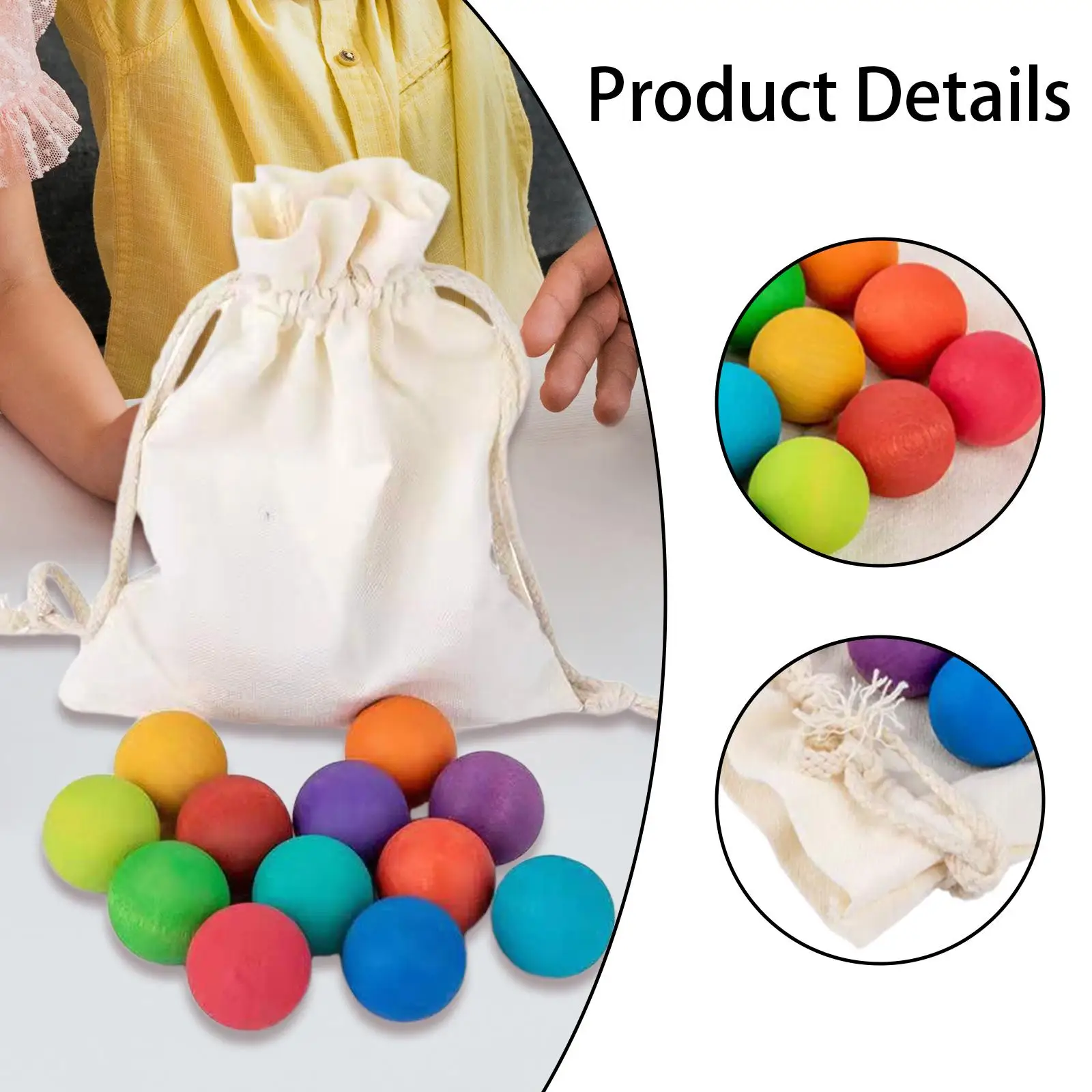 Boules en bois arc-en-ciel, apprentissage des couleurs, éducatives pour les tout-petits, filles, garçons et bébés