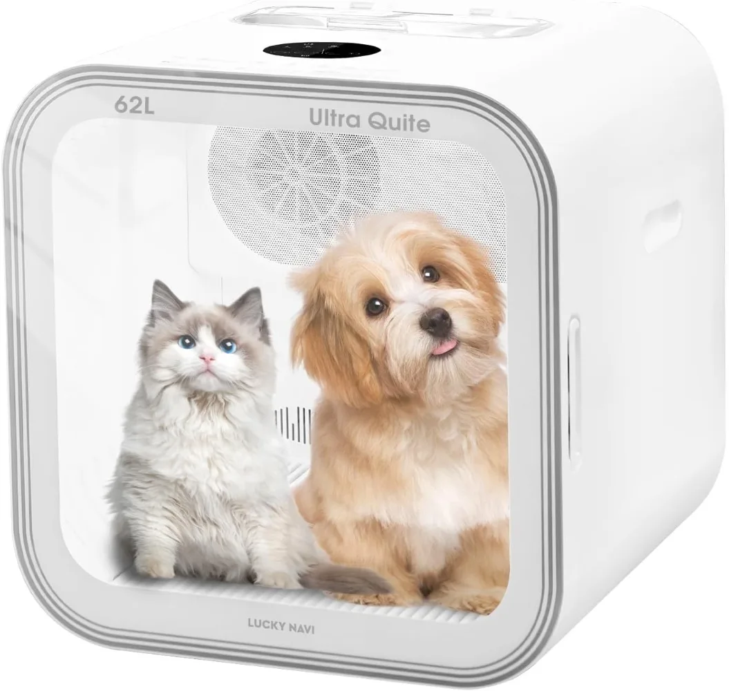 

Automatic Pet Dryer Box for Cats and Small Dogs, Ultra Quiet 62L Big Capacity Dog Dryer Box, Cat Dryer Cage with Smart