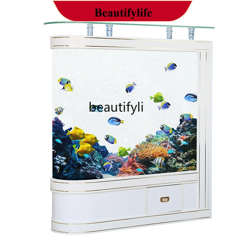 Floor Fish Tank Aquarium Living Room Screen Chinese Style Entrance Ecological Side Filter Household Large  H