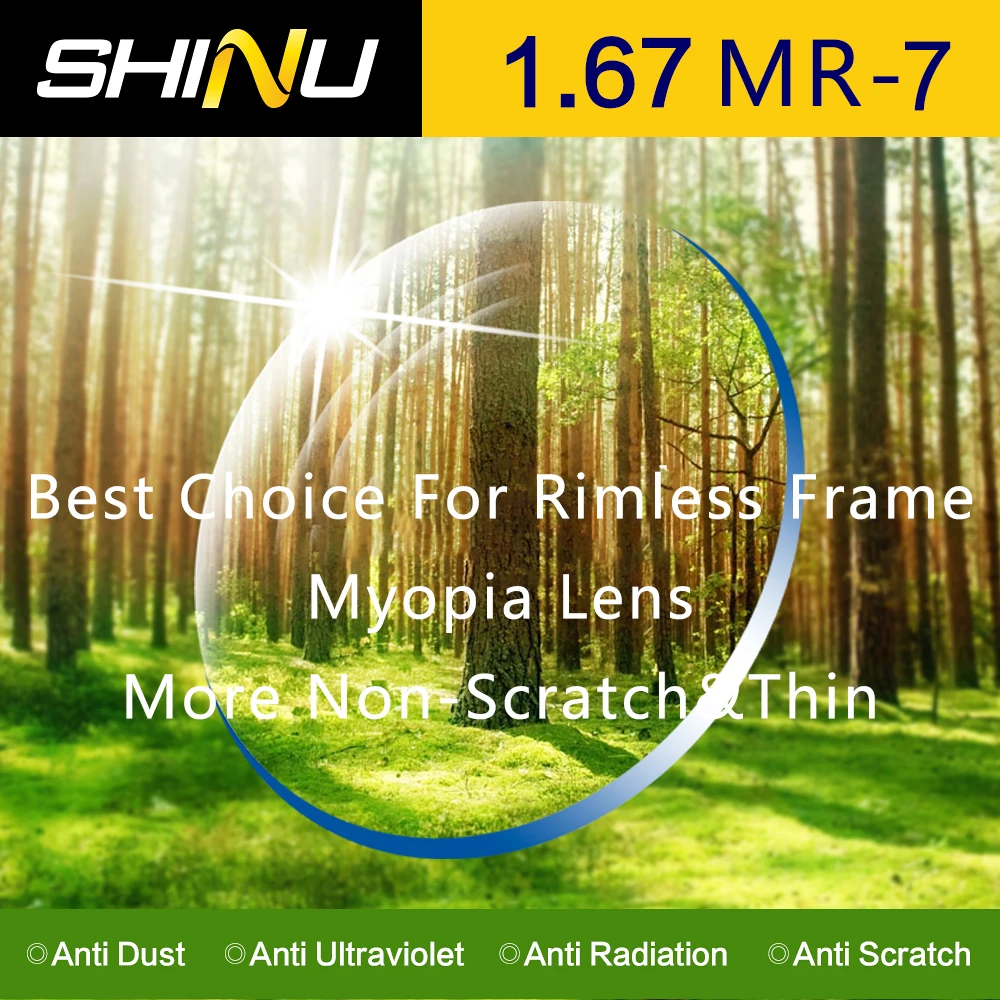 SHINU Customized 1.56-1.74 Prescription Glasses Lenses Ultra Thin Aspheric  Resin Eyeglasses Lenses For Myopia Hyperopia SH1001