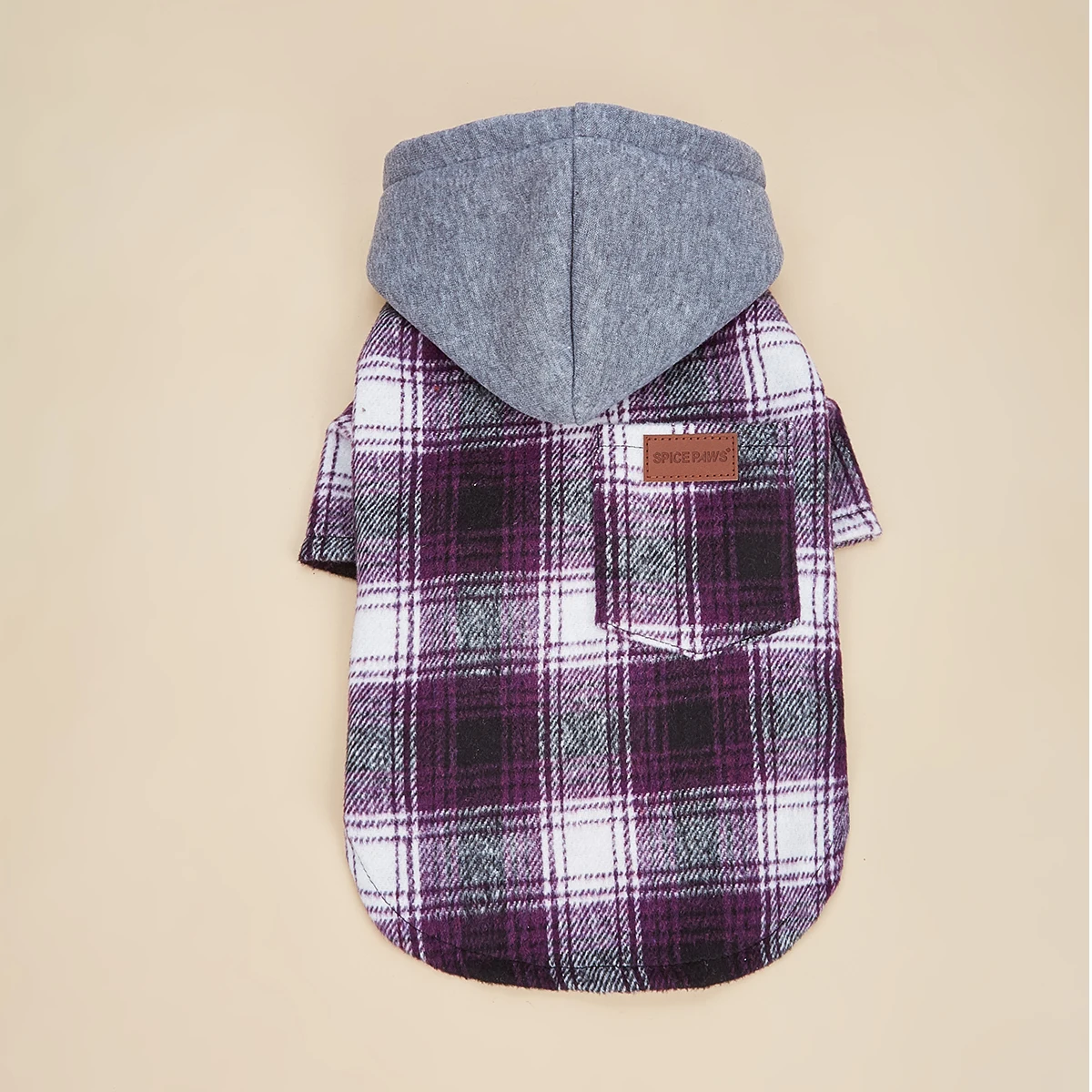 Dog Clothes Hoodie for Small Dogs Costume Puppy Sweatshirts Classical Plaid Pet Doggie Clothes with Pocket Soft Warm Pet Cats C