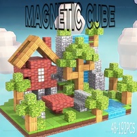 New 192PCS Magnetic Building Blocks Mine Magnet World Set Toys STEM Montessori Stacking Cubes Construction Set Christmas Gift