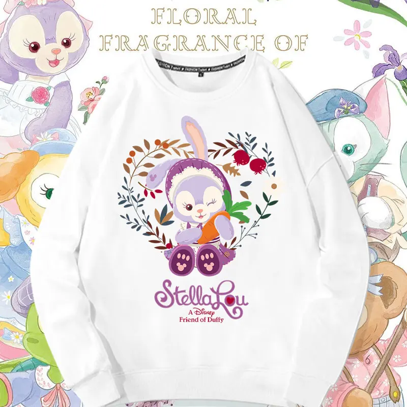 Disney round neck hoodie for women, spring and autumn styles, Lingna, Belle, Star, Delu, and Duffy Bear co branded clothes, girl