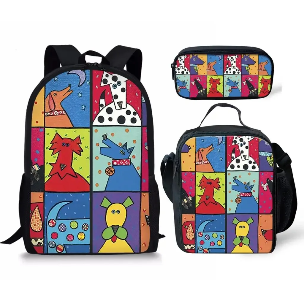 Bolsa escolar com estampa 3d Harajuku, mochila para laptop, lancheira, estojo, para estudante, popular, novo, 3 tamanhos