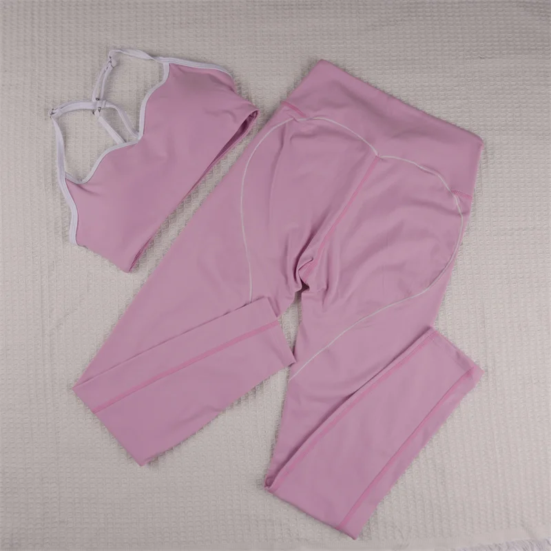 SVEIC High Waisted Yoga Bra & Leggings Fitness Set