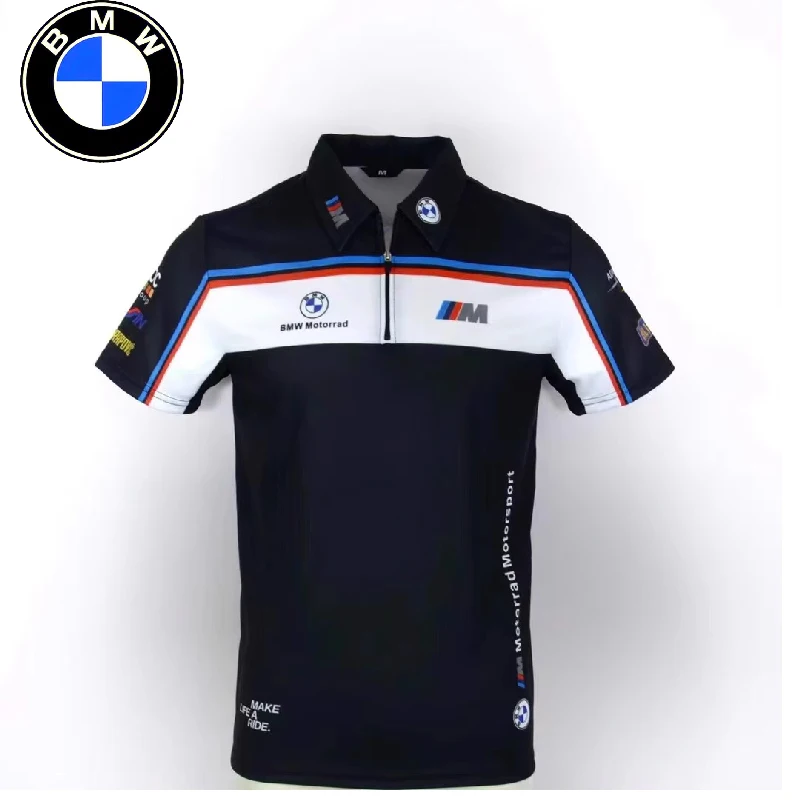 

2025 New BMW Racing Team Motorcycle T-shirt Men Mountain Off-road Vehicle Motorcycle Short Sleeve Breathable Quick-drying Coa