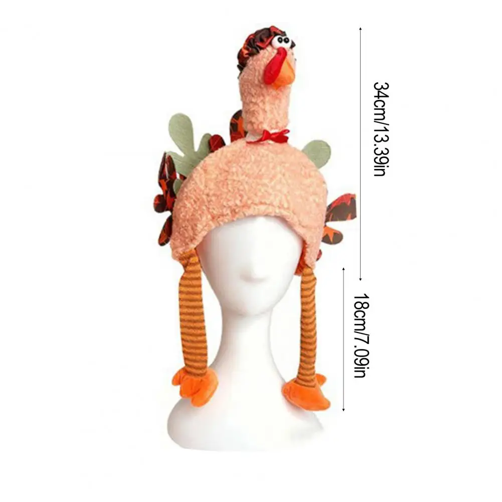 أغطية رأس تركية قطيفة بأرجل متحركة وبطانة ناعمة مريحة تناسب قبعة عيد الشكر التركية وإكسسوارات الحفلات والعطلات ديسمبر