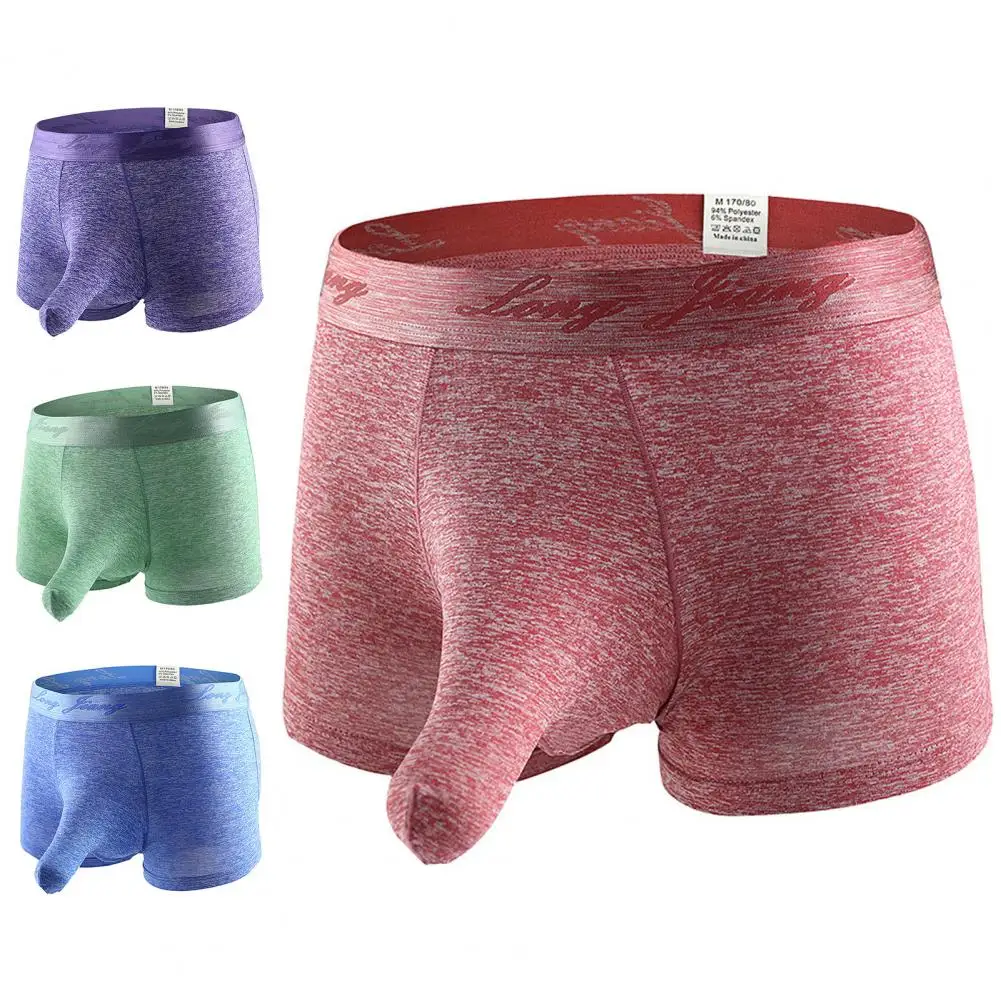 Longjiang Boxer Shorts Popular Men Fashion Underwears Solid Color U Convex Boxer Shorts for Sleeping