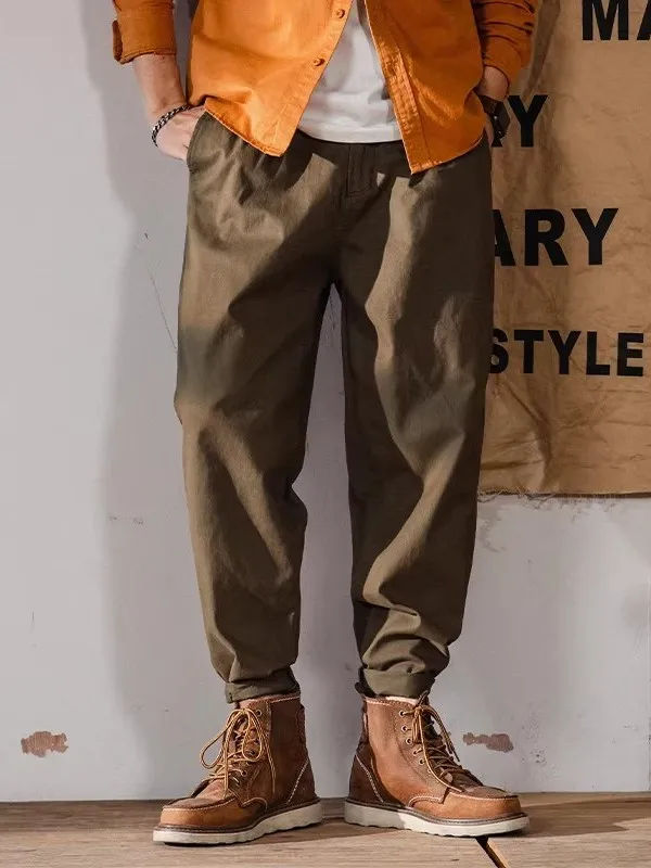 

Loose Casual Workwear Pants for Men Spring Autumn Trendy Simple Faionable Tapered Pants High Waist Straight Leg Cargo Trousers