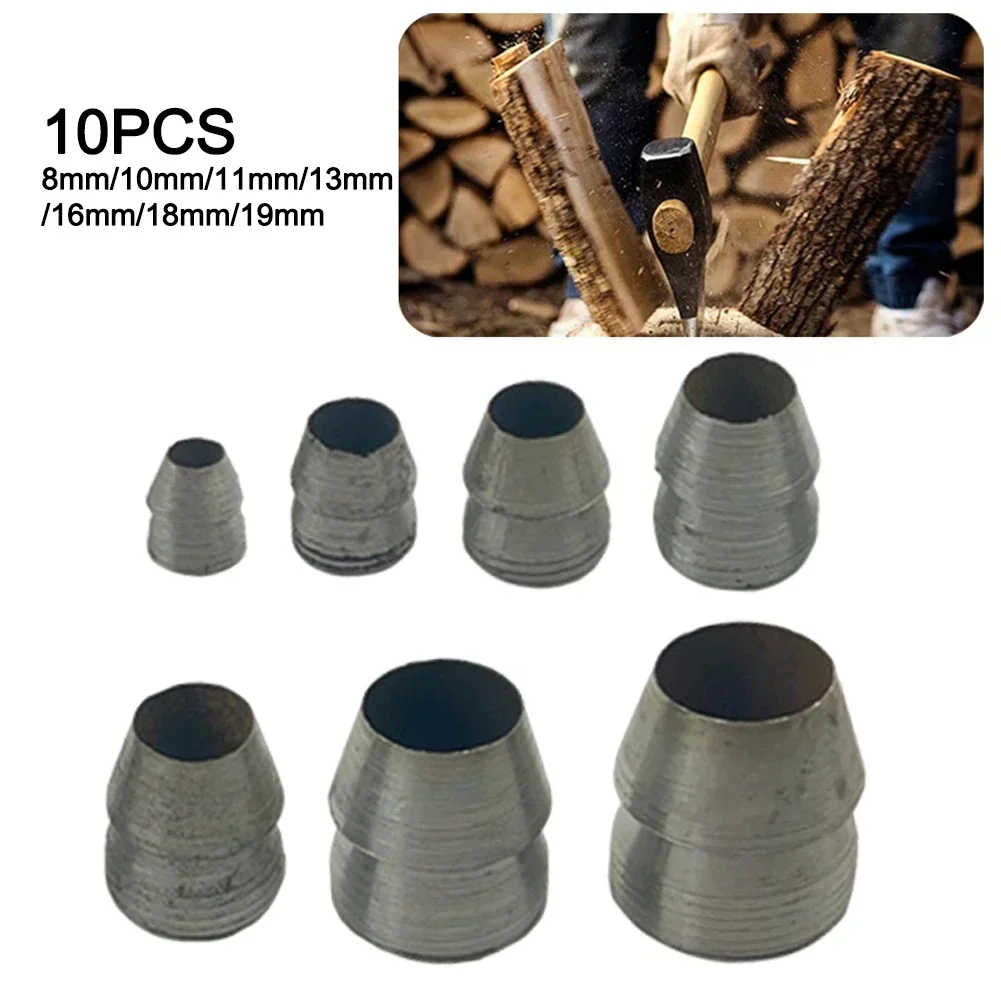 

10pcs 8-19mm Safety Round Handle Wedges Steel Hammer Handle Splitting Wedge Set Prevent Loosening For Hammer Power Tool Access