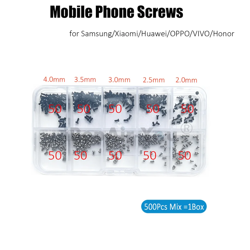 Tornillos Internos para Android M1.4x 3.0 3.5 4.0 2.0 2.5mm para Samsung OPPO Xiaomi VIVO Huawei Oneplus Tornillos de Marco y Carcasa para Reparación 3