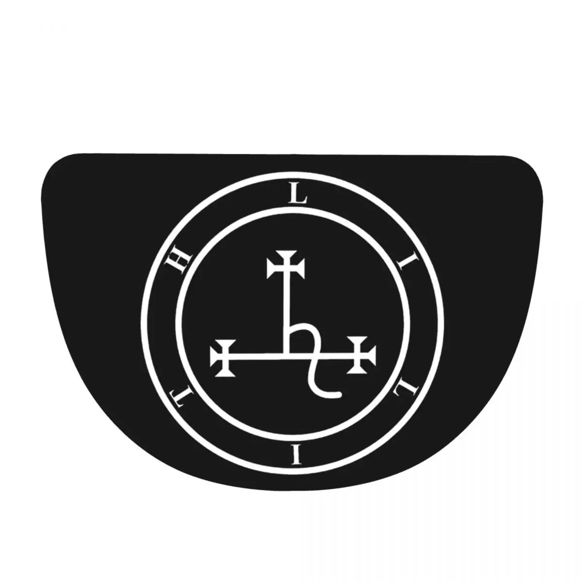 Sigil Of Lilith Soft Flannel Half Round Doormat Non Slip Bathroom Mat Absorbent Floor Carpet for Garage