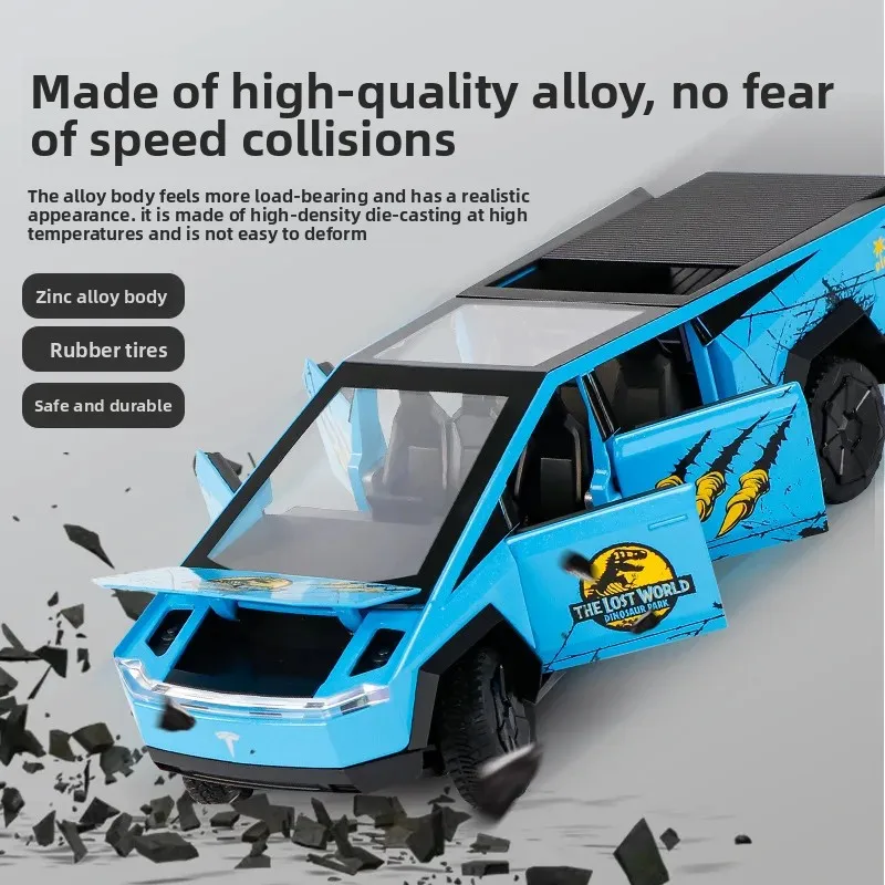 1:24 captador veículo off-road diecast liga de metal modelo carro som luz puxar para trás coleção crianças brinquedo presente