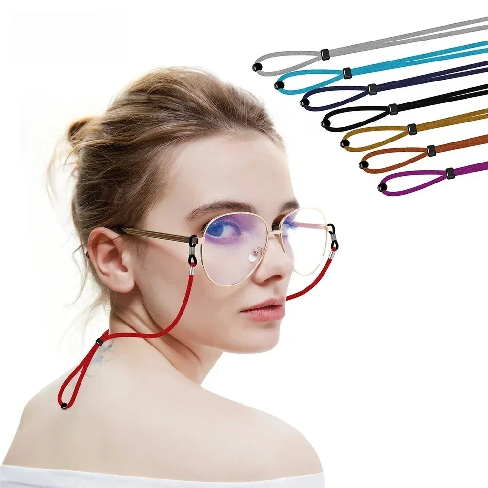 

1PC Fashion New Design Elasticity Anti-Slip Rope Glasses Lanyard Leather Strap Glasses Chain Cord Reading Glasses Decoration