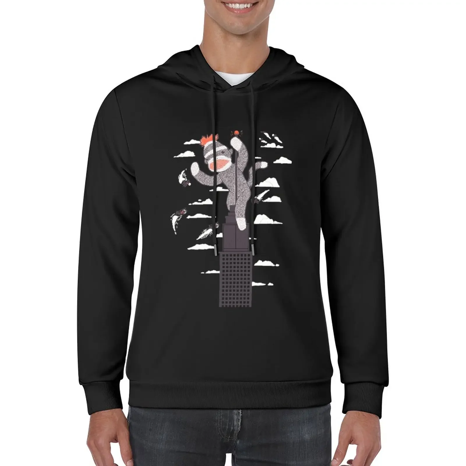 New Sock Monkey Just Wants a Friend Pullover Hoodie men's clothes graphic t shirts men tracksuit