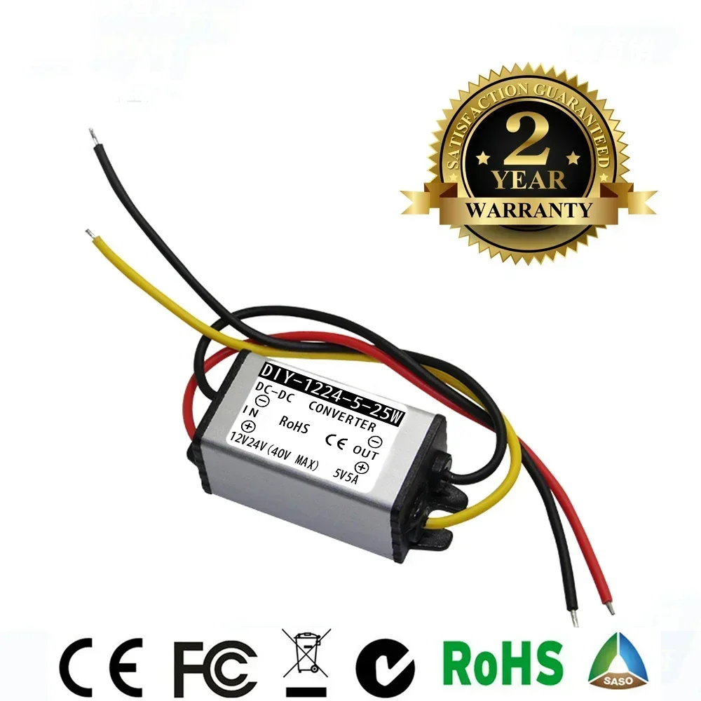 

DC 12V 24V (6,5V-40V) понижающий 5V 5A 25W преобразователь постоянного тока понижающий модуль постоянного тока автомобильный адаптер питания регулятор напряжения водонепроницаемый