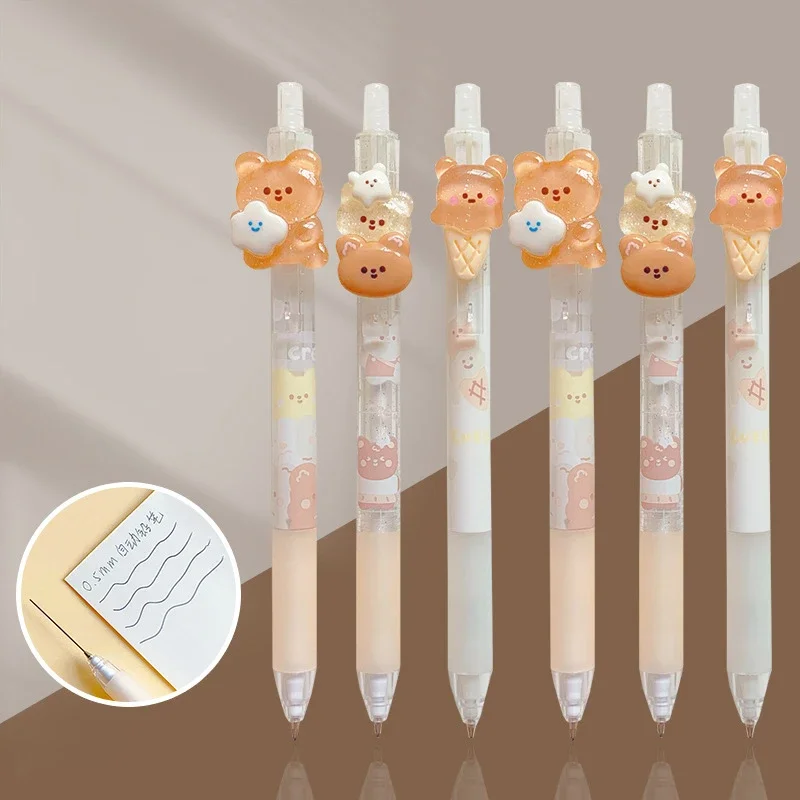 2pcs Cute Bear Mechanical Pencils Kawaii Automatic Pencils Students Writing Tool Korean Stationery Kawaii Office School Supplies