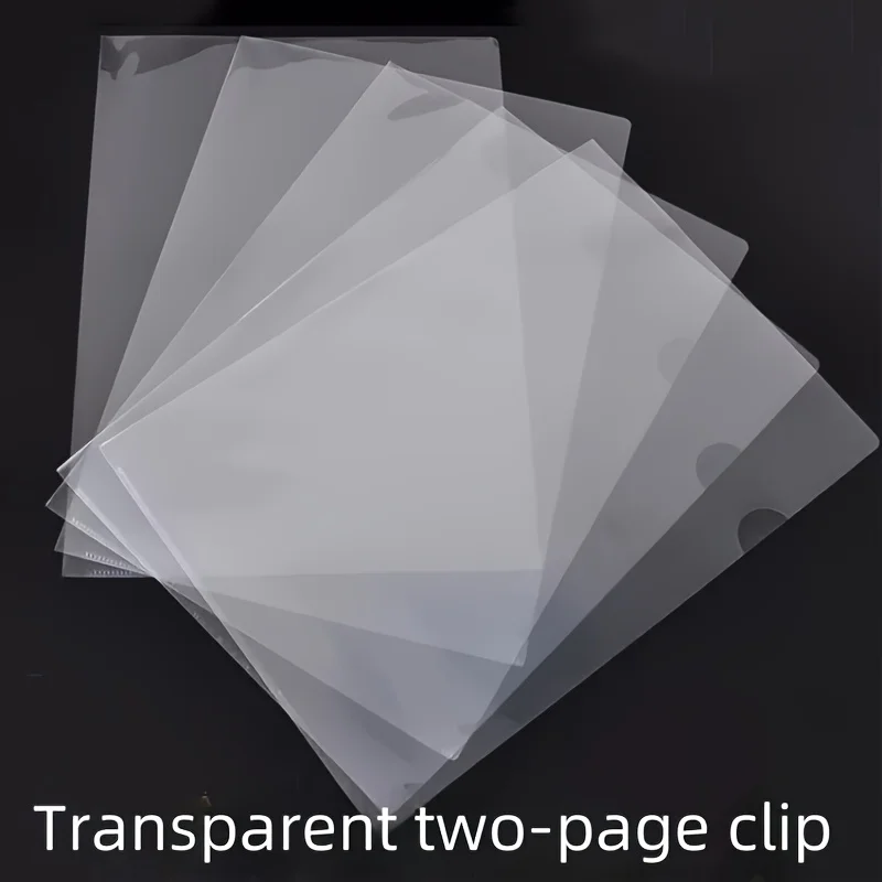 A4 Transparent L-Shaped Folder File Bag description 2