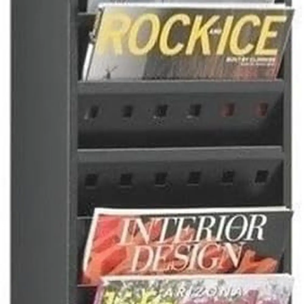 

11-Pocket Steel Magazine Rack in Black