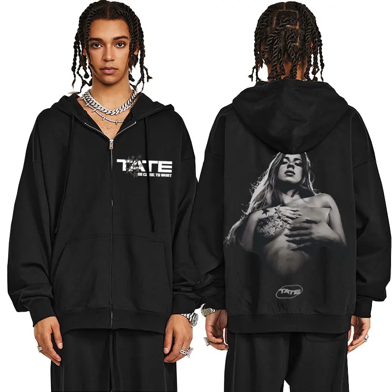 Tate McRae 2025 Concert So Close To What Album Zipper Hoodie Miss Possessive Jacket Coat Men's Vintage Oversized Zip Up Hoodies