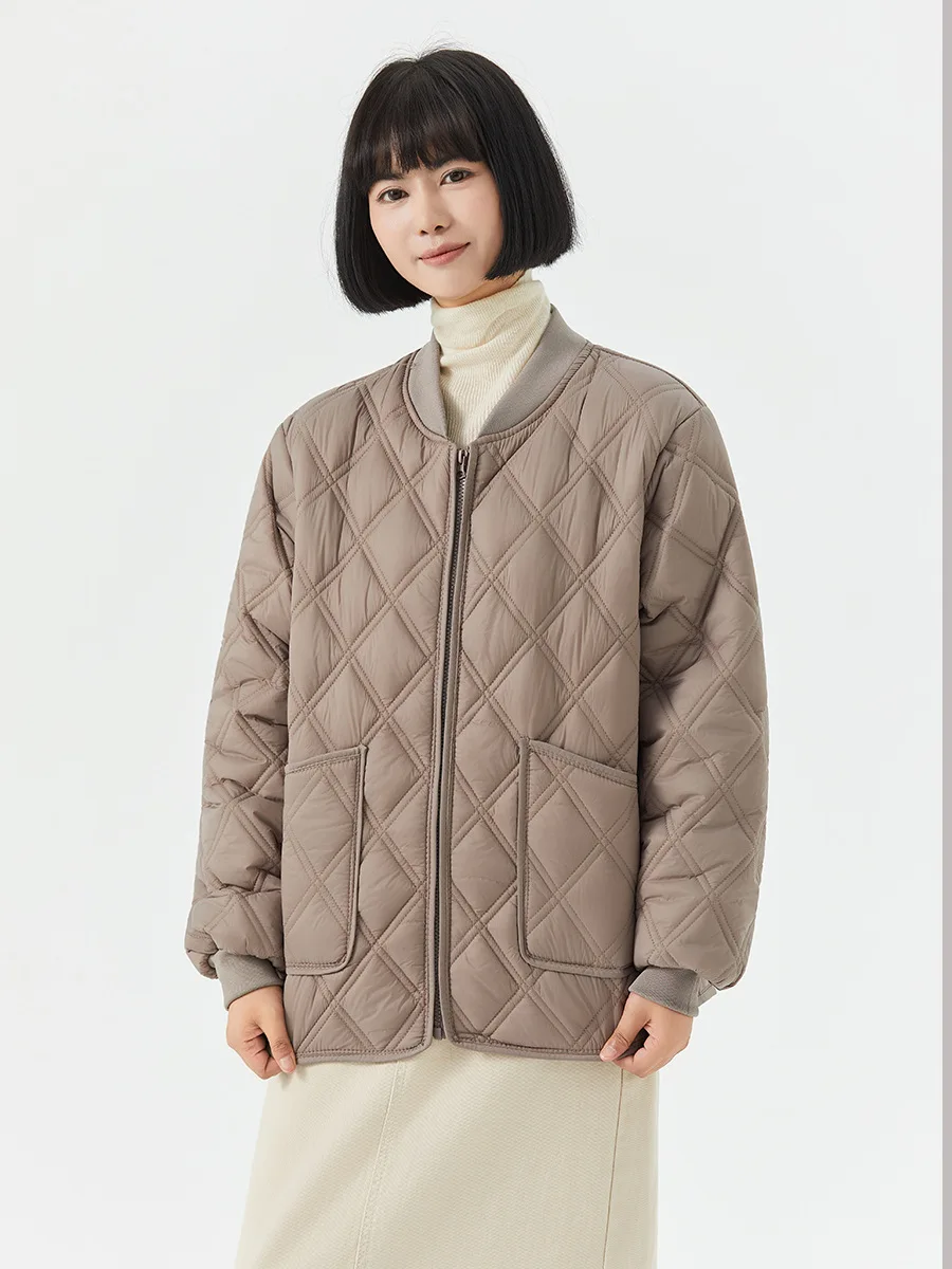 الفرنسية Argyle سترة قطن للنساء الخريف الشتاء بلون سستة رشاقته السترات عادية موضة بسيطة الإناث معطف دافئ #4