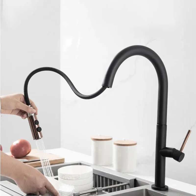 

Black/White Smart Touch Pull Out Kitchen Faucets Crane For Sensor Water Mixer Kitchen Sink Tap 360 Rotation Sensor Kitchen Tap