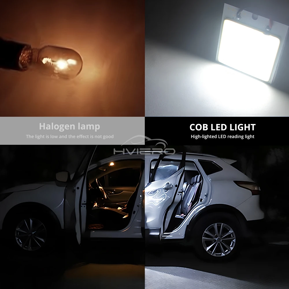 2X White T10 W5W Cob 16SMD 24SMD 36SMD 48SMD Car Led Clearance License Panel Lamp Auto Interior Reading Bulb Trunk Festoon Light