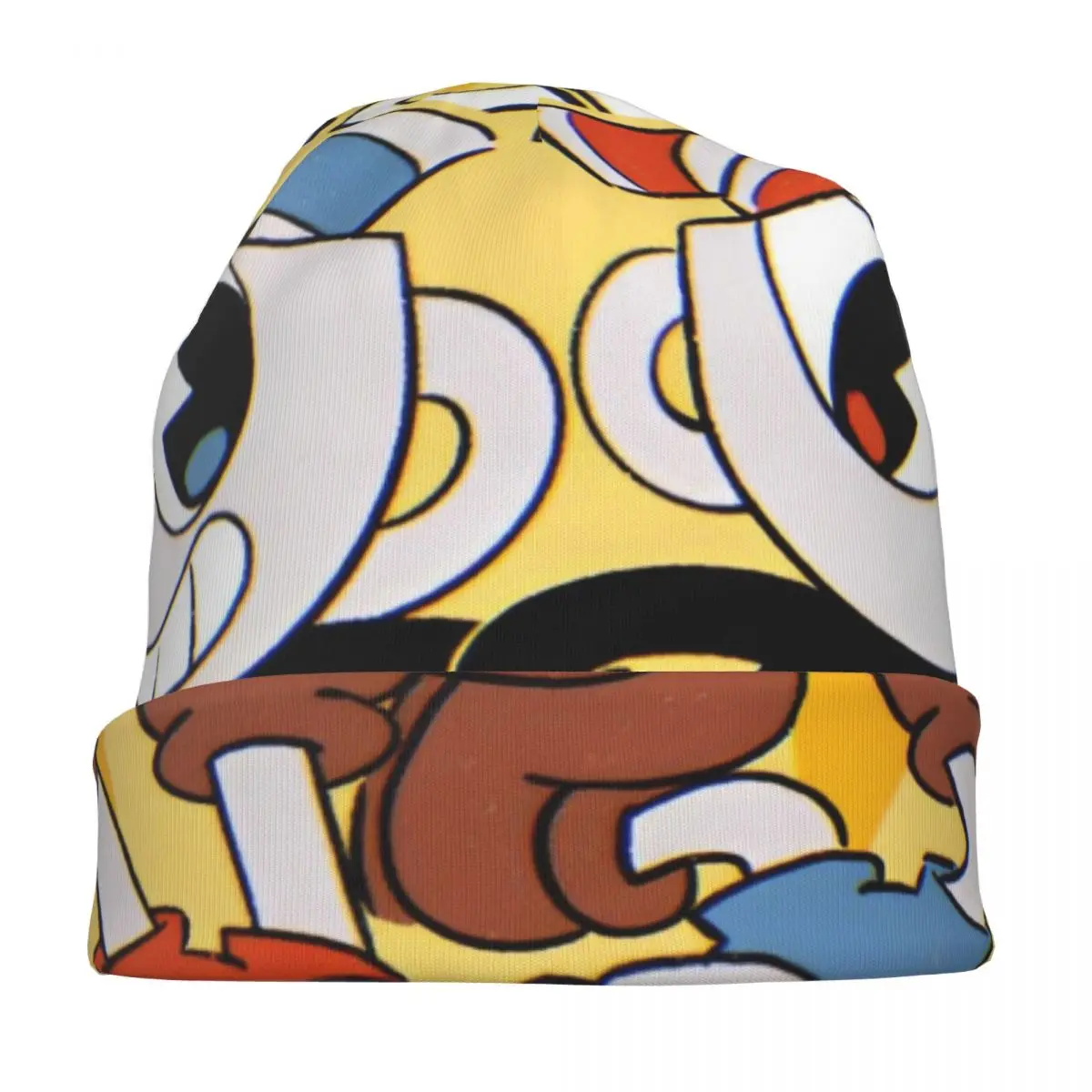 Cuphead Cuphead & Mugman Skullies Beanies Hat Great Retro Game Goth للجنسين قبعة تزلج دافئة ذات الاستخدام المزدوج قبعة بونيه #3