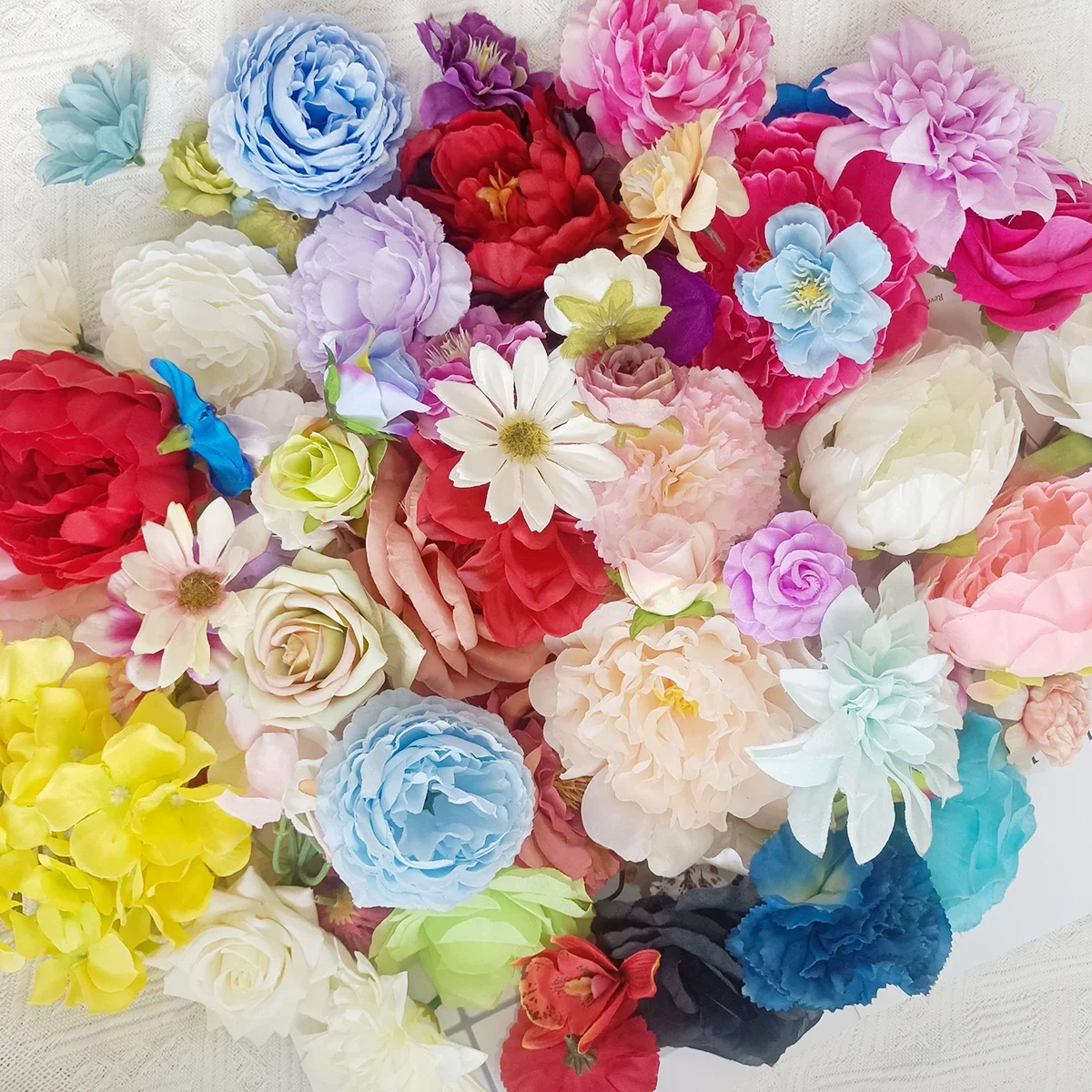 

Mixed Rose Artificial Flowers Silk Fake Flowers Heads for Room Home Decor Wedding Decoration DIY Craft Garland Gifts Accessories
