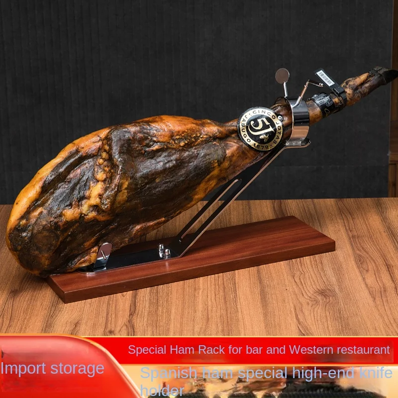 Ham Shelf a Leg of Mutton Ham Shelf Solid Wood Imported Solid Wood Stainless Steel Cutter Set