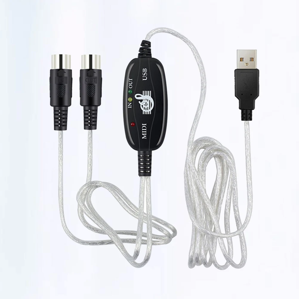 

180X2Cm Midi Cable Usb Music Editing Cord Keyboard Connection Converter Adapter For Windows Fast Stable Transmission Ftp Chip