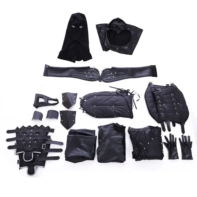 Juego de combate Ninja Noob Saibot, disfraz de cosplay, uniforme de combate negro para hombres, traje completo para fiesta de Carnaval y Halloween