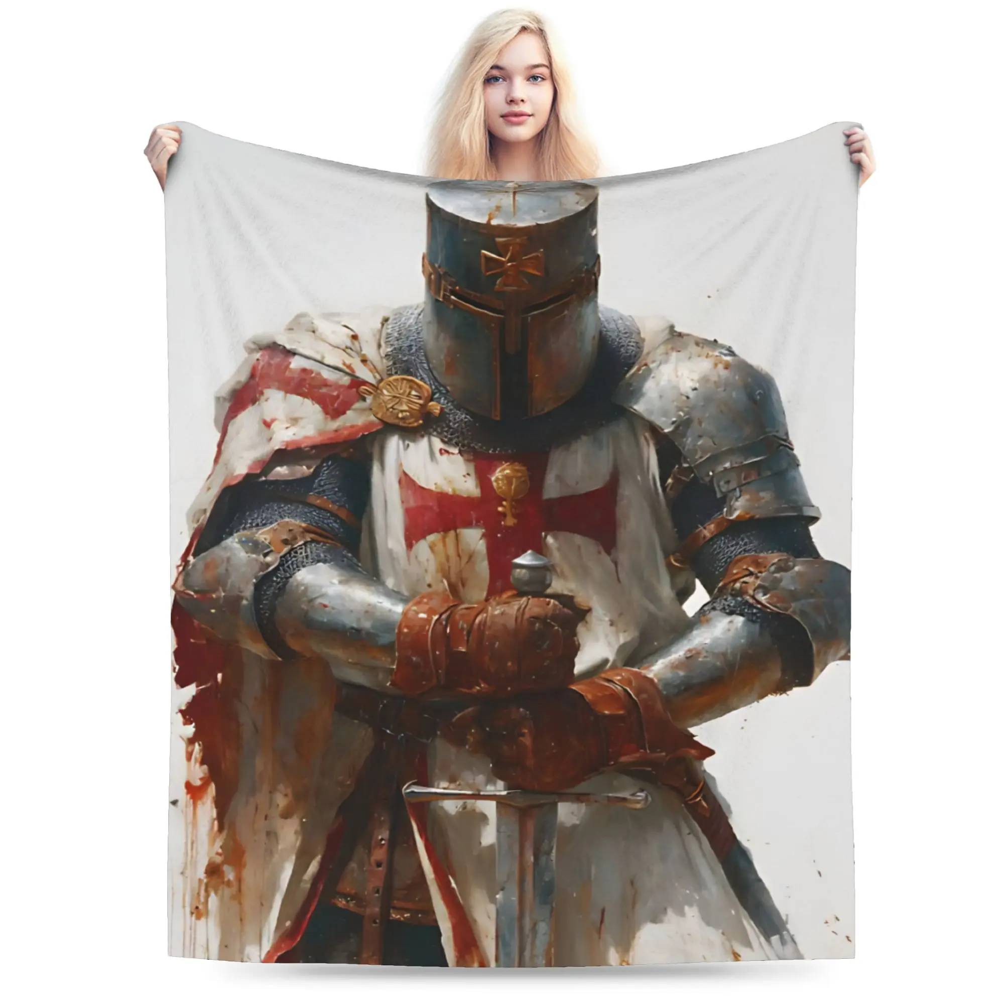 Knights Templar Cross Art Blankets Quality Soft Warm  Bedding Throws Winter Girls Boys Outdoor Graphic Bedspread